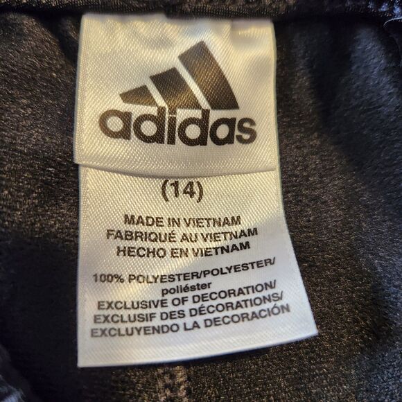 Adidas Joggers Black W/White Strips On Side Of Legs Youth L/G {14} - Picture 4 of 4